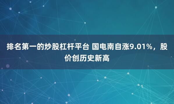 排名第一的炒股杠杆平台 国电南自涨9.01%，股价创历史新高